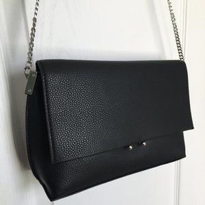 Mango Pebbled Faux Leather Bag with Chain Strap